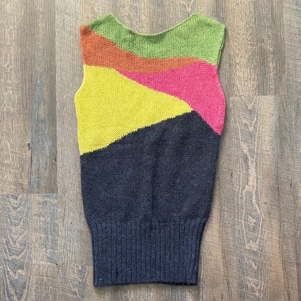 Free People Colorblock Knit Sleeveless Sweater - Multicolor EUC